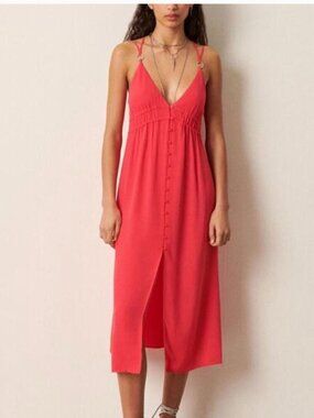 BA&SH Flavia crepe midi dress